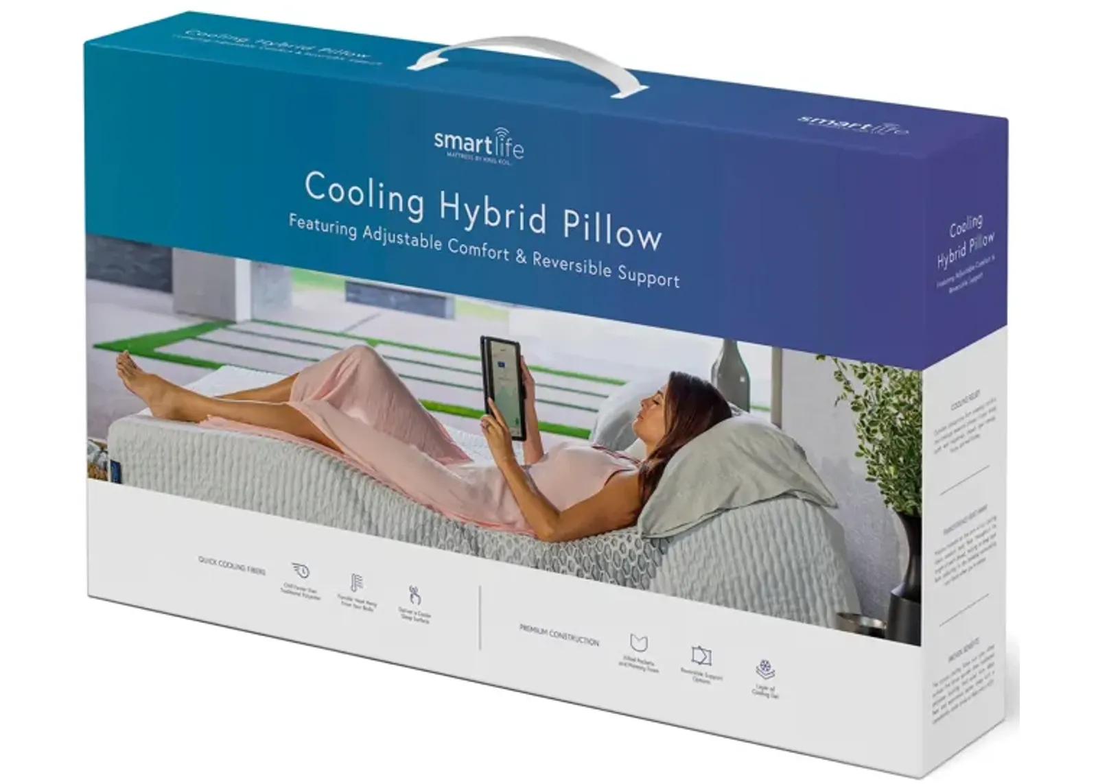 Smart Life Cooling Hybrid Adjustable Pillow in White by SMART LIFE BY KING KOIL