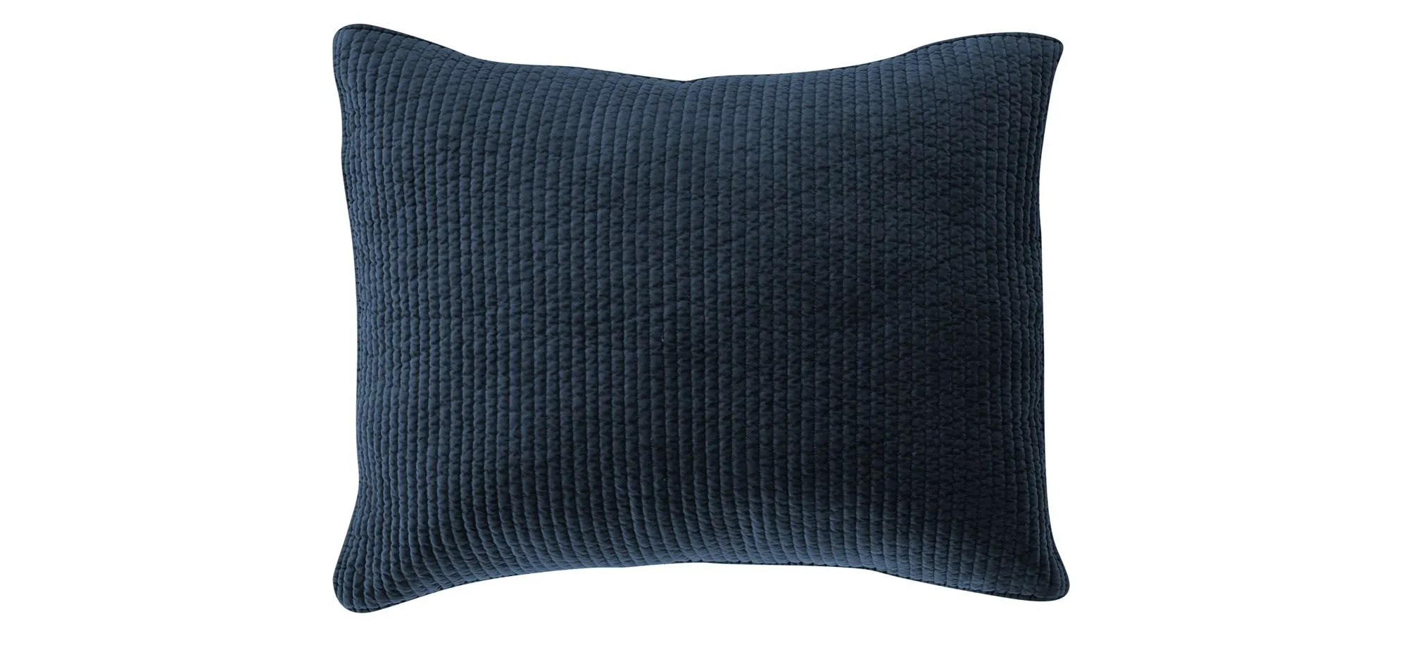 Stonewashed Cotton Velvet Quilted Pillow Sham in Navy by HiEnd Accents
