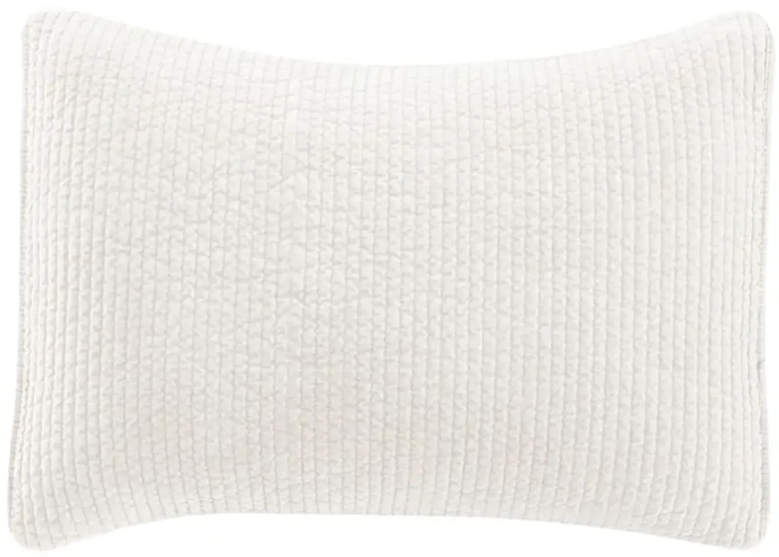 Stonewashed Cotton Velvet Quilted Pillow Sham in Vintage White by HiEnd Accents