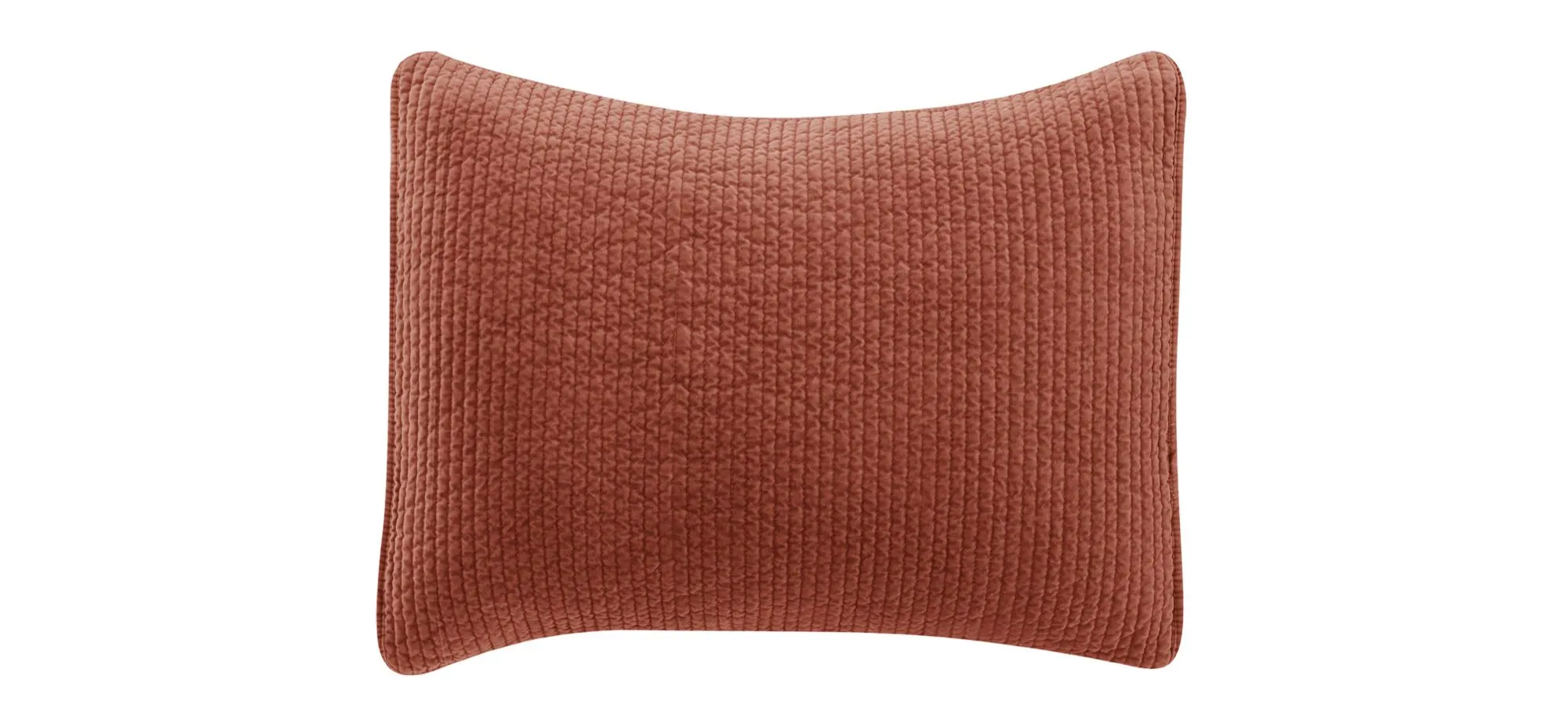 Stonewashed Cotton Velvet Quilted Pillow Sham in Salmon by HiEnd Accents