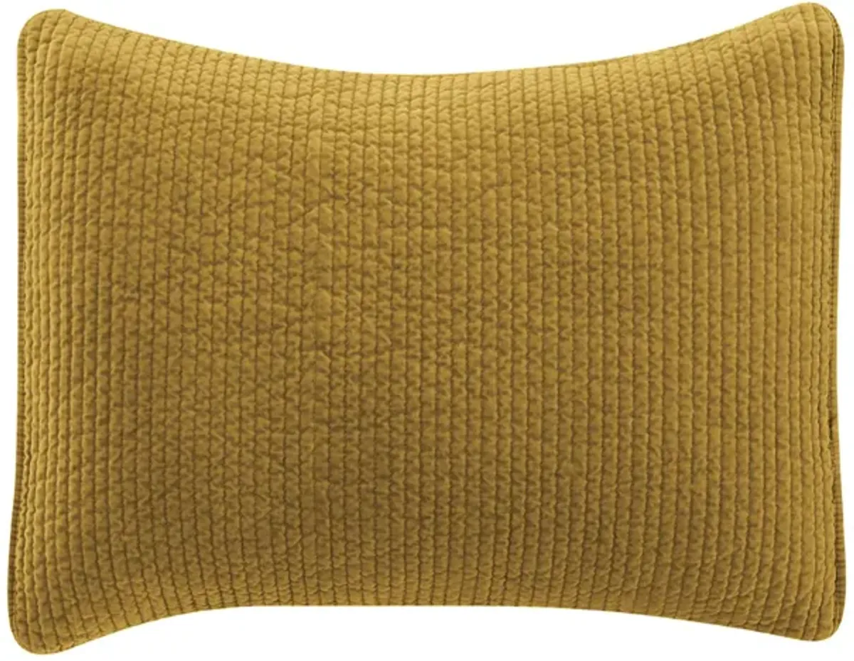 Stonewashed Cotton Velvet Quilted Pillow Sham