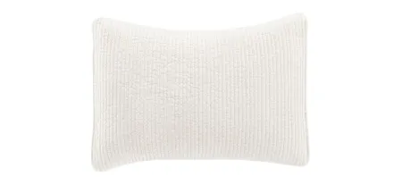 Stonewashed Cotton Velvet Quilted Pillow Sham in Vintage White by HiEnd Accents