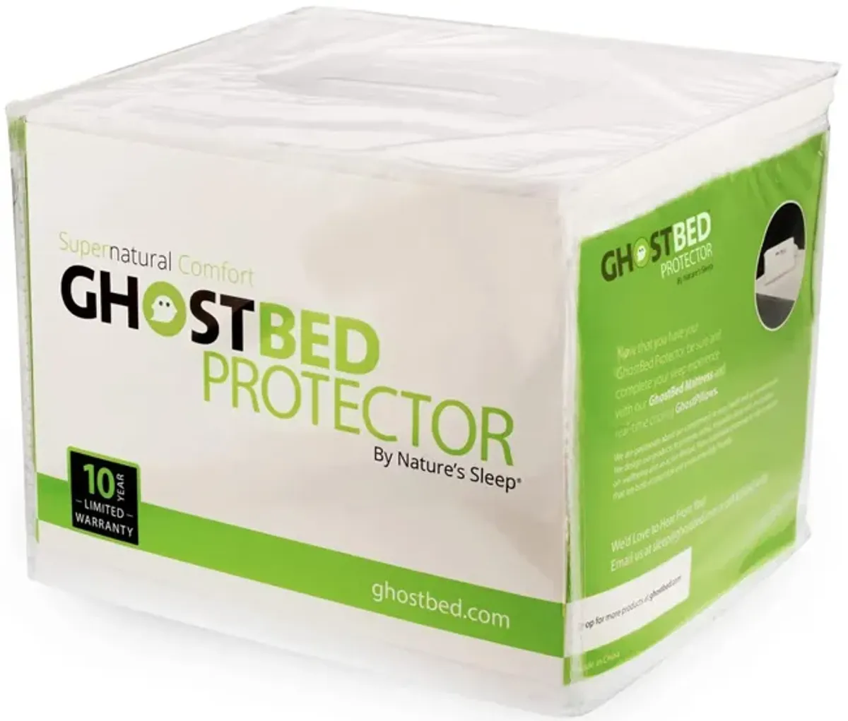 GhostProtector Cool & Crunch-Free Mattress Protector in White by Ghostbed