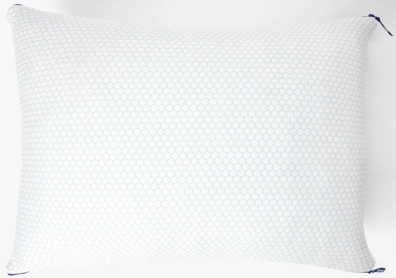 Nectar Tri Comfort Cooling Pillow in White with blue speckle by Nectar Brand