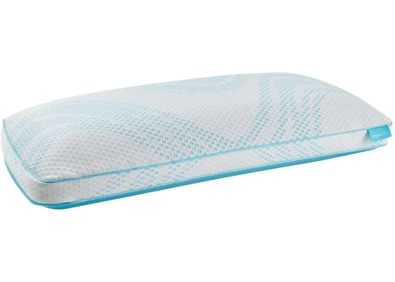 Tempur-Pedic Breeze ProHi 2.0 Pillow in White/Light Blue