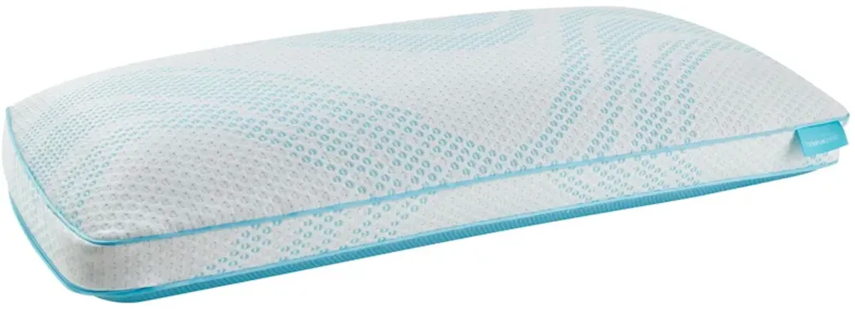 Tempur-Pedic Breeze ProHi 2.0 Pillow in White/Light Blue