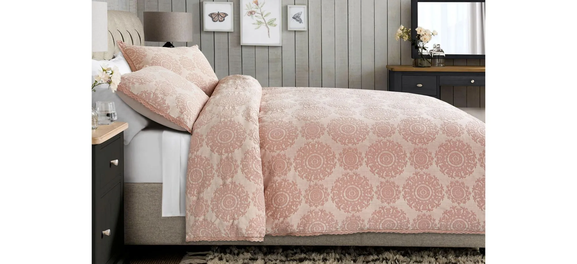 McKinley 3-Pc. Duvet Set in Pink by Amini Innovation