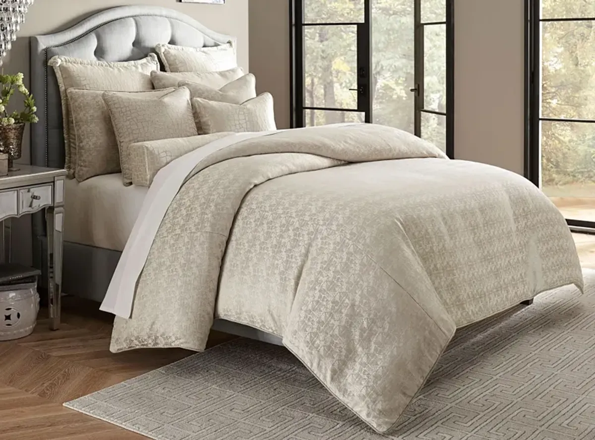 Carlyle 10-Pc. Comforter Set in Gray, Natural, Silver by Amini Innovation