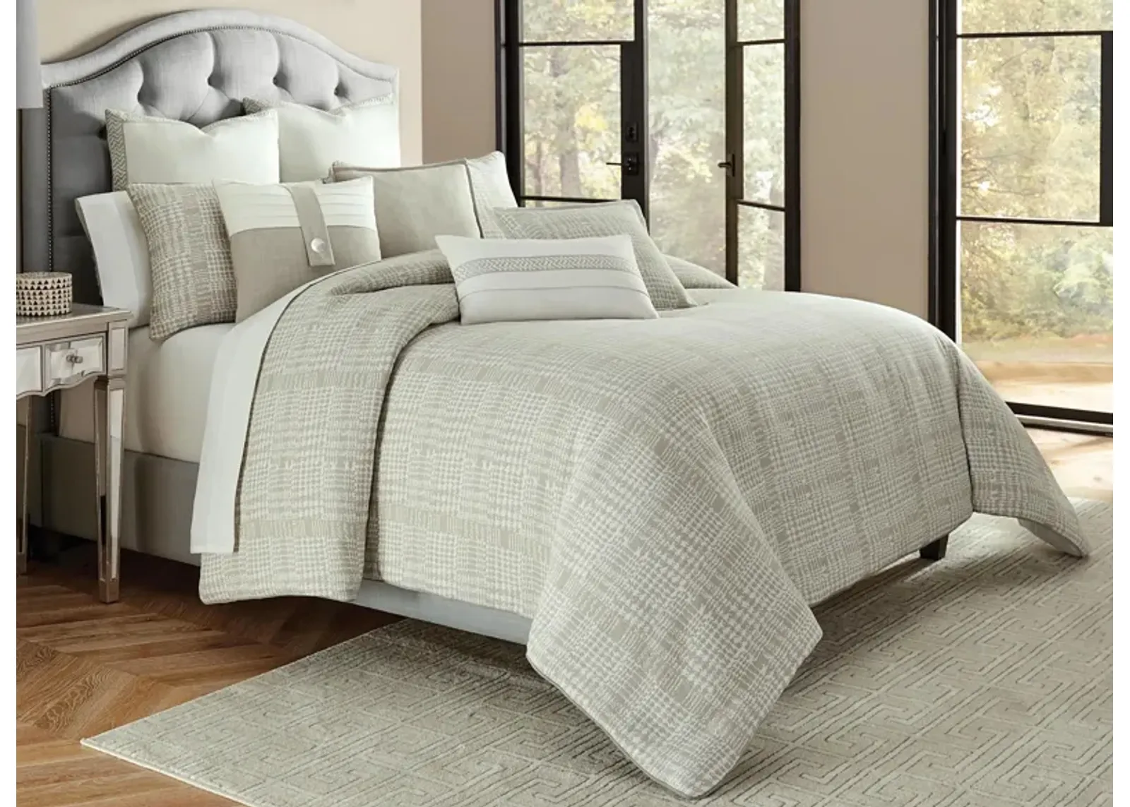 Julianna 10-Pc. Comforter Set in Gray, Natural by Amini Innovation