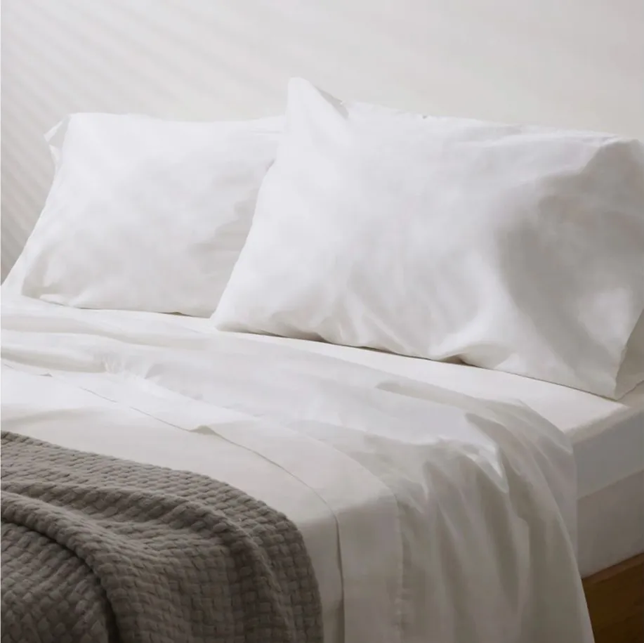 Birch Organic Cotton Sheet Set in White by Helix Sleep