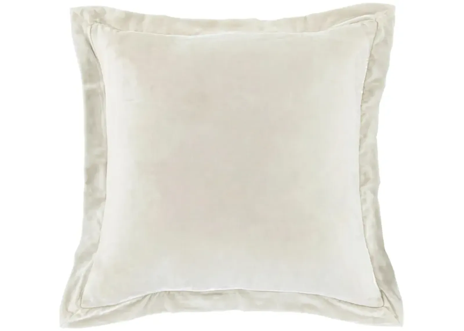 Stella Silk Velvet Flanged Euro Sham in Stone by HiEnd Accents