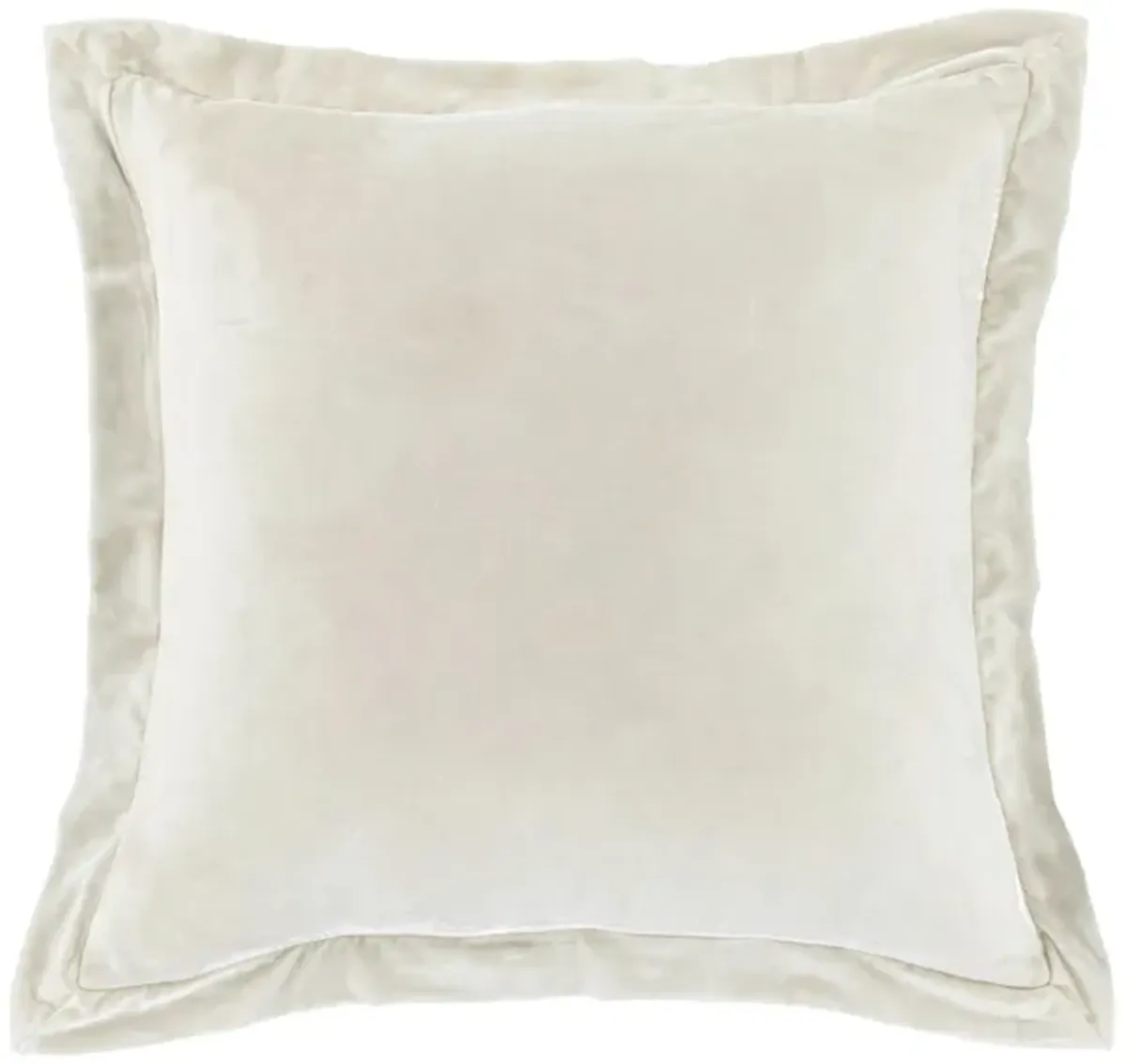 Stella Silk Velvet Flanged Euro Sham in Stone by HiEnd Accents