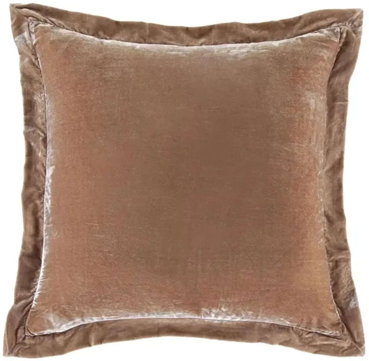 Stella Silk Velvet Flanged Euro Sham in Dusty Rose by HiEnd Accents