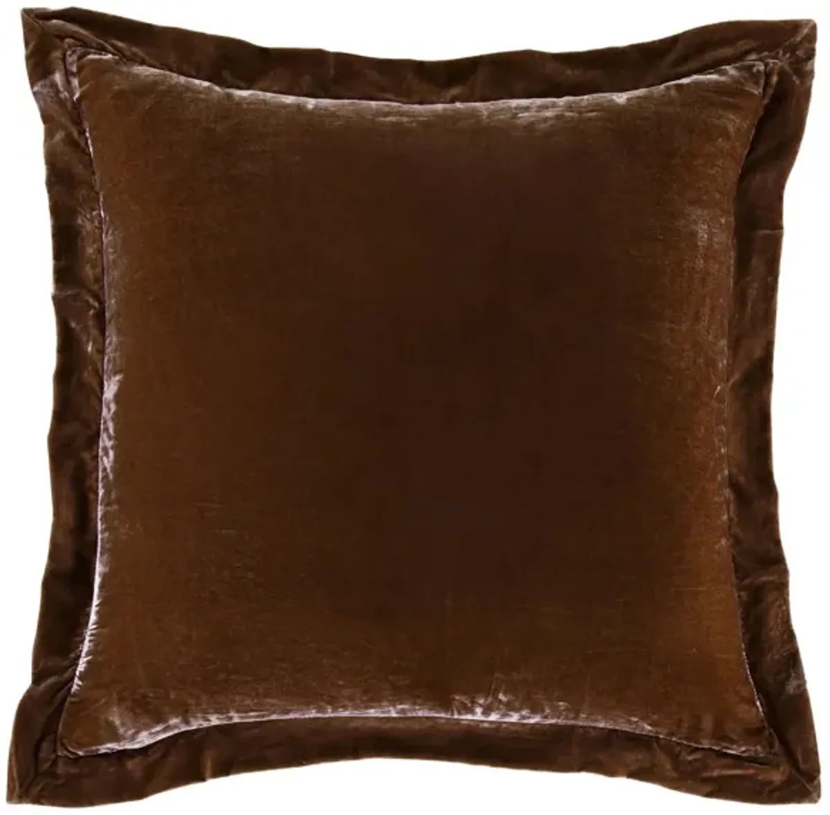 Stella Silk Velvet Flanged Euro Sham in Copper Brown by HiEnd Accents