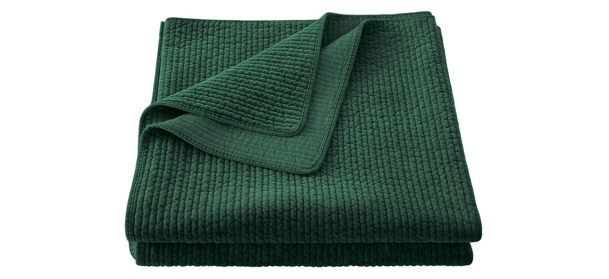 Stonewashed Cotton Velvet Quilt in Emerald by HiEnd Accents