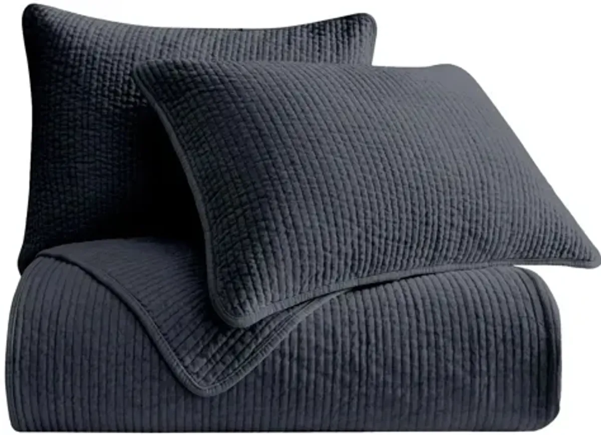 Stonewashed Cotton Velvet 3-pc. Quilt Set