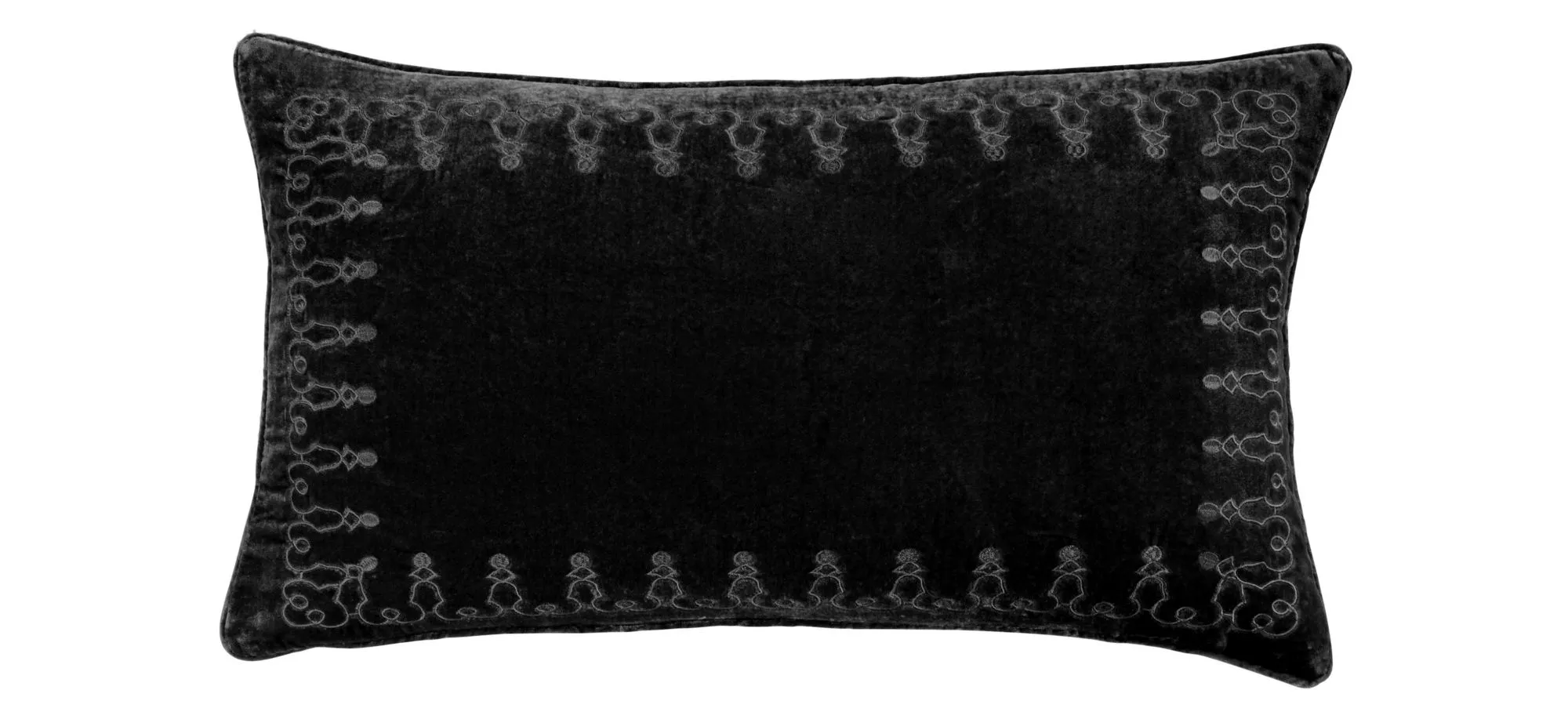 Zebediah Lumbar Pillow in Black by HiEnd Accents