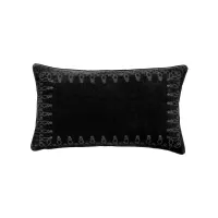 Zebediah Lumbar Pillow in Black by HiEnd Accents