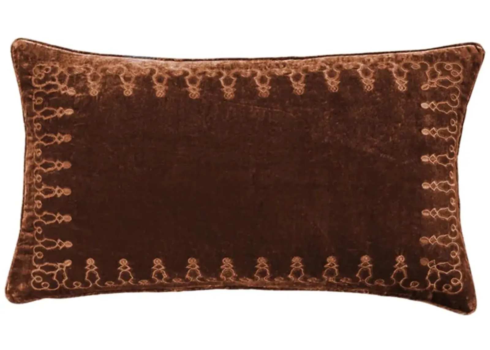 Zebediah Lumbar Pillow in Copper Brown by HiEnd Accents