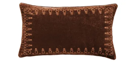 Zebediah Lumbar Pillow in Copper Brown by HiEnd Accents