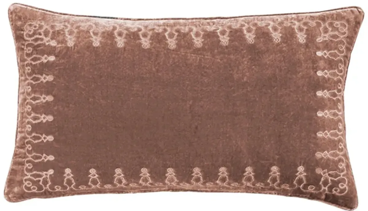 Zebediah Lumbar Pillow in Dusty Rose by HiEnd Accents