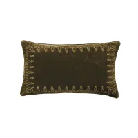 Zebediah Lumbar Pillow in Green Ochre by HiEnd Accents