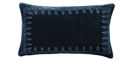 Zebediah Lumbar Pillow in Midnight Blue by HiEnd Accents
