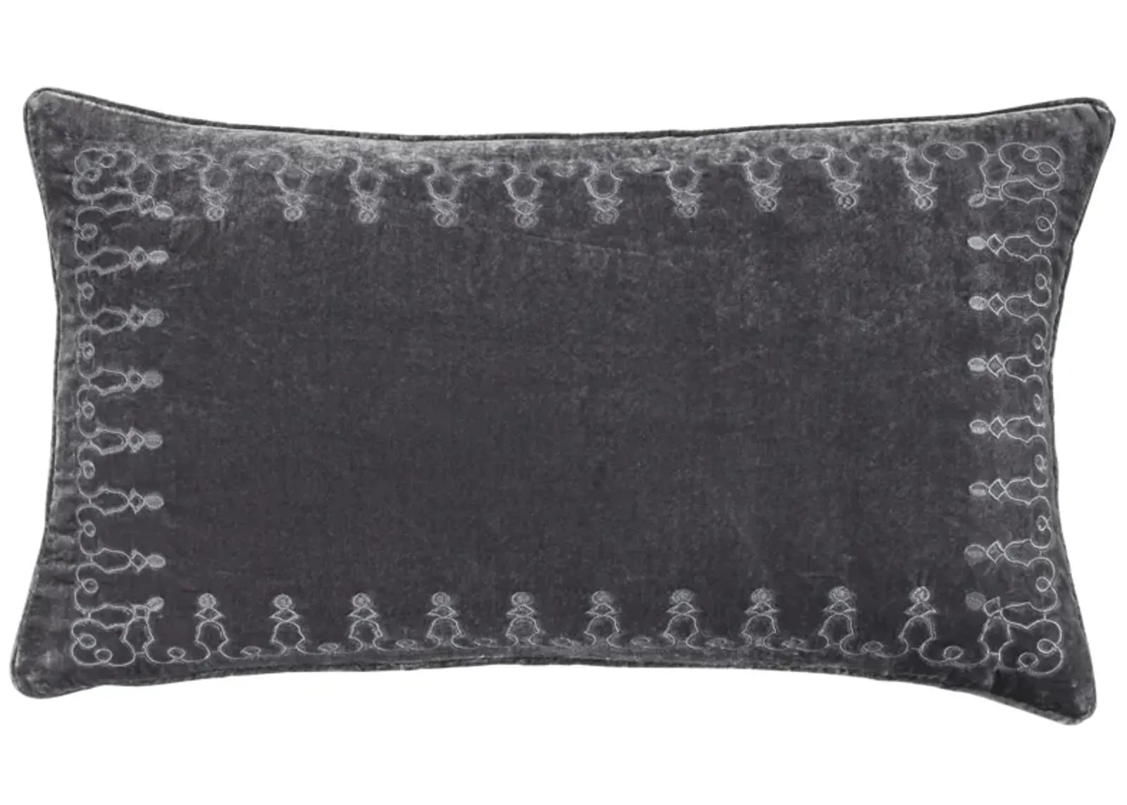 Zebediah Lumbar Pillow in Dark Slate by HiEnd Accents