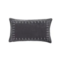 Zebediah Lumbar Pillow in Dark Slate by HiEnd Accents