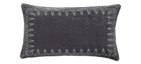 Zebediah Lumbar Pillow in Dark Slate by HiEnd Accents