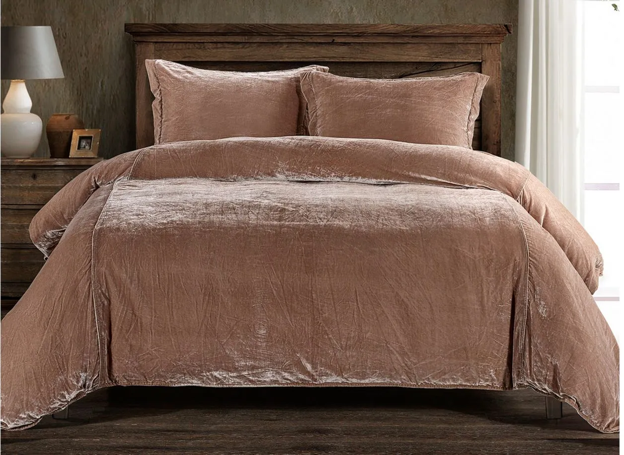 Sweet Delights 3-pc. Duvet Cover Set in Dusty Rose by HiEnd Accents