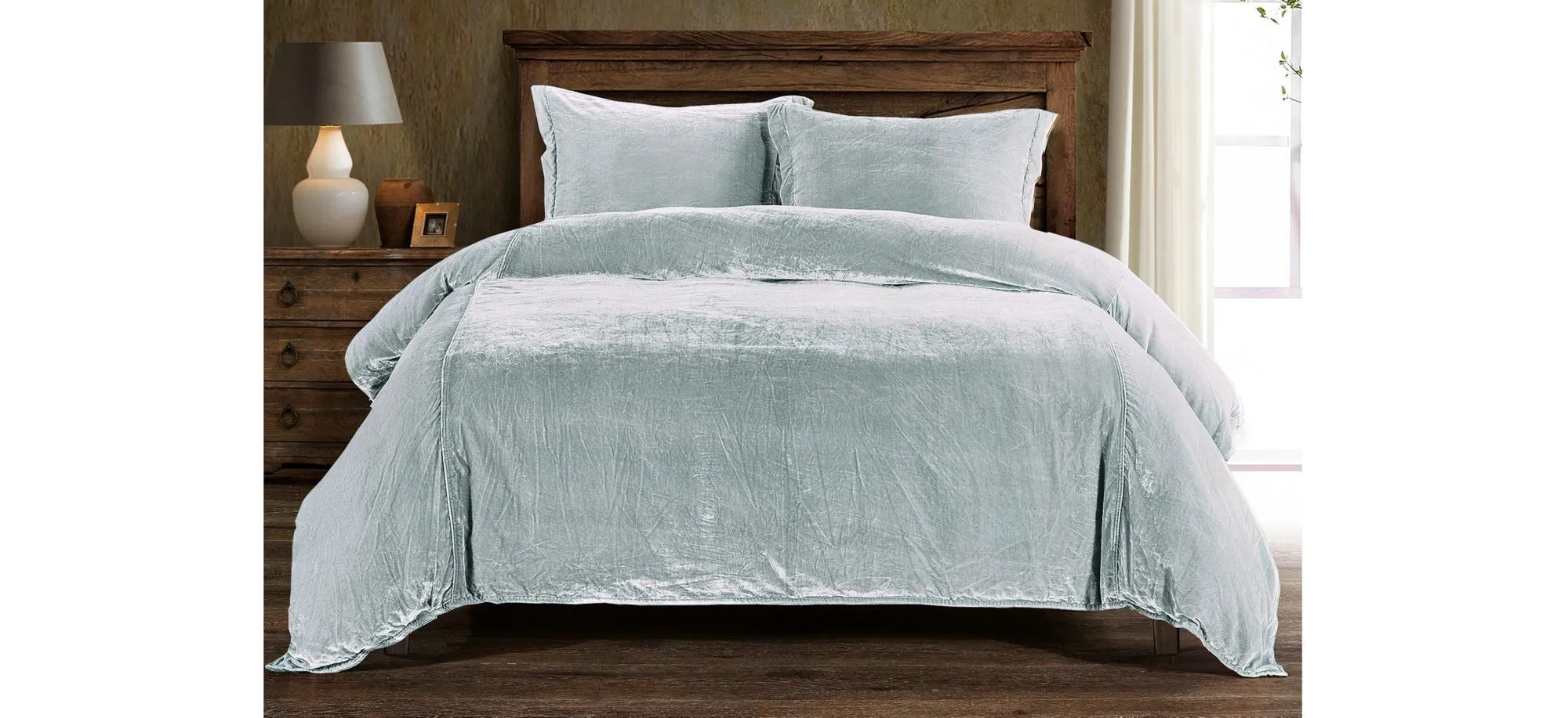 Sweet Delights 3-pc. Duvet Cover Set in Icy Blue by HiEnd Accents
