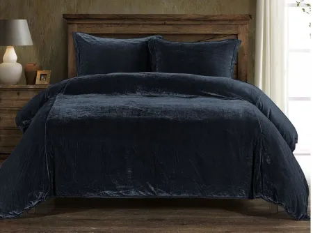 Sweet Delights 3-pc. Duvet Cover Set in Midnight Blue by HiEnd Accents