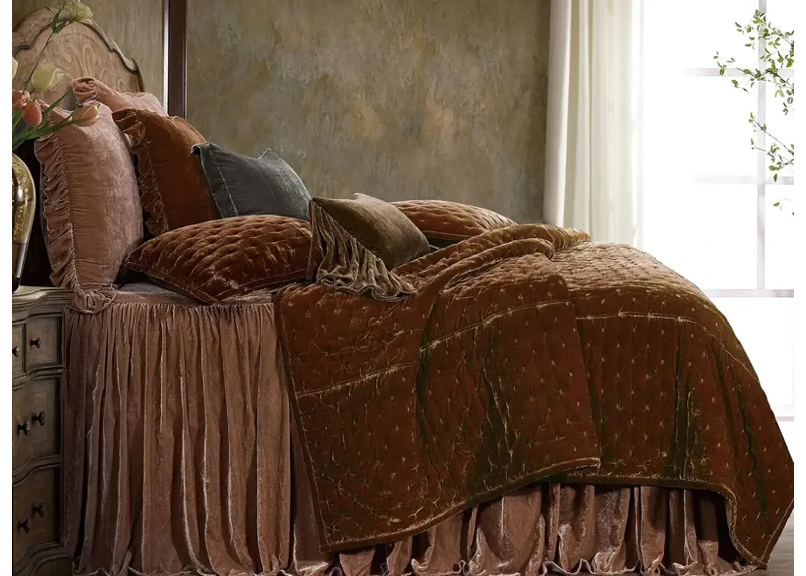 Sweet Delights 2-pc. Bedspread Set in Dusty Rose by HiEnd Accents