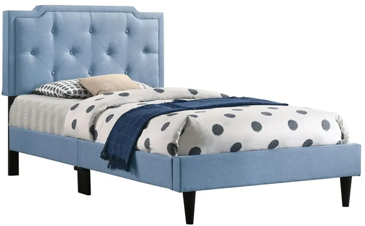 Deb Upholstered Bed in Blue by Glory Furniture