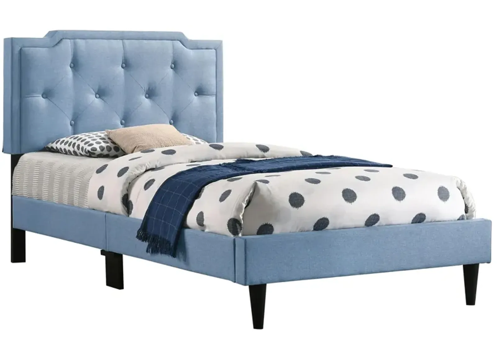 Deb Upholstered Bed in Blue by Glory Furniture