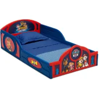 Nick Jr. PAW Patrol Sleep and Play Toddler Bed with Attached Guardrails by Delta Children in Blue by Delta Children