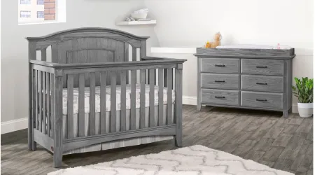 Willowbrook 4-in-1 Convertible Crib in Graphite Gray by M DESIGN VILLAGE