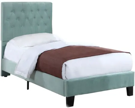 Contreras Upholstered Bed in Light Blue by Emerald Home Furnishings