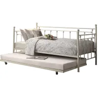 Leoni Twin Daybed with Trundle in White by Homelegance
