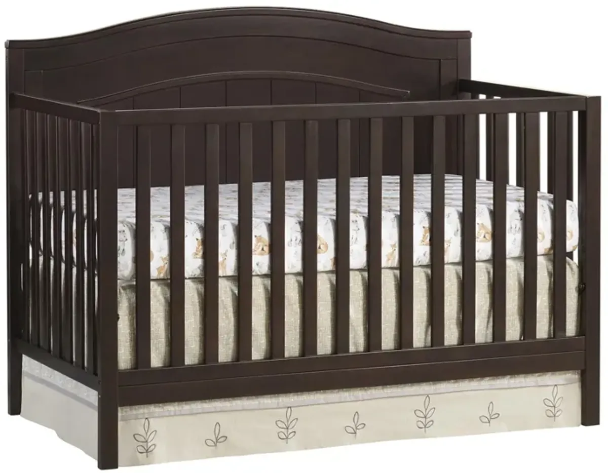 North Bay 4-in-1 Convertible Crib with Bed Conversion Kit in Espresso by M DESIGN VILLAGE