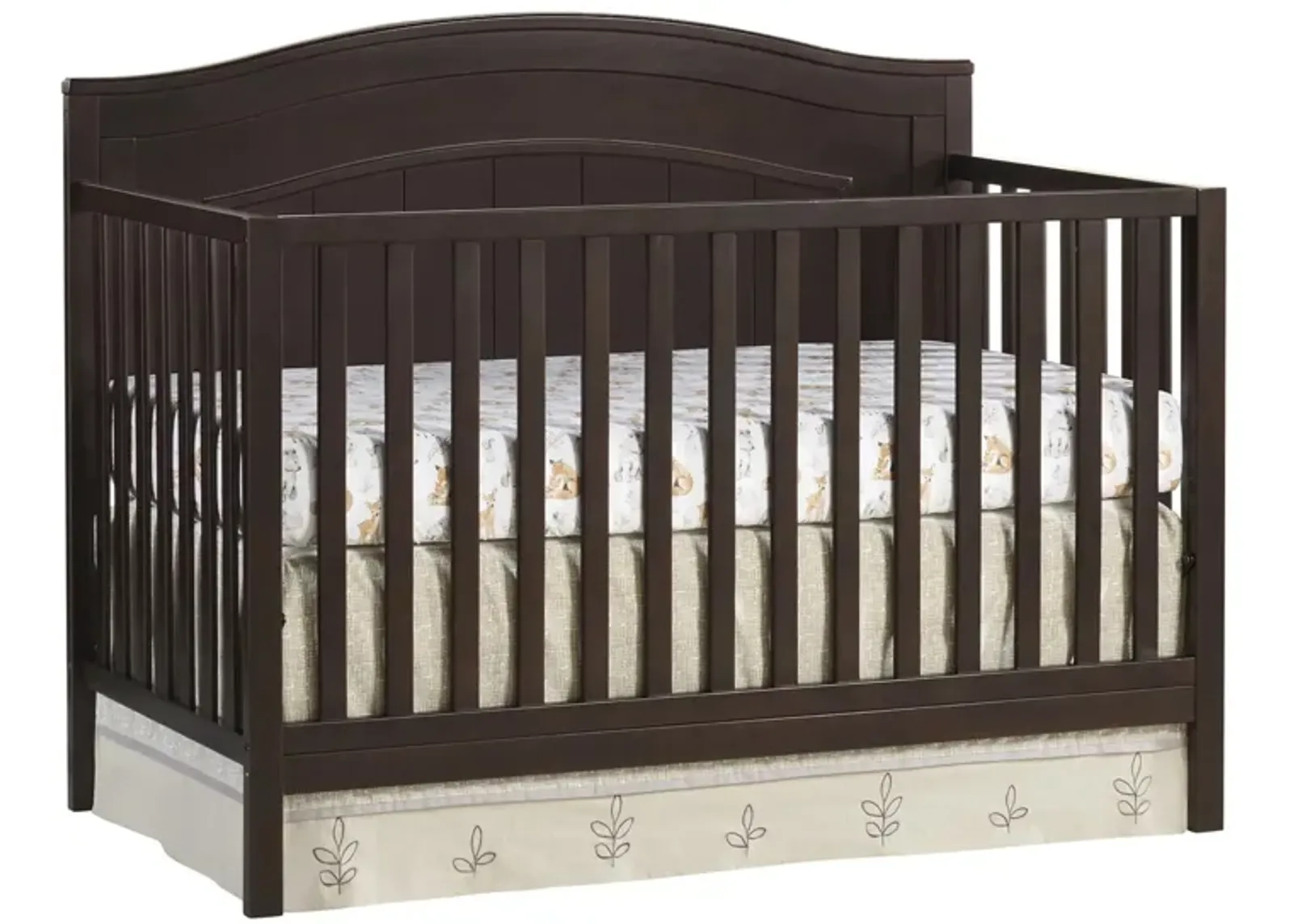 North Bay 4-in-1 Convertible Crib with Bed Conversion Kit in Espresso by M DESIGN VILLAGE