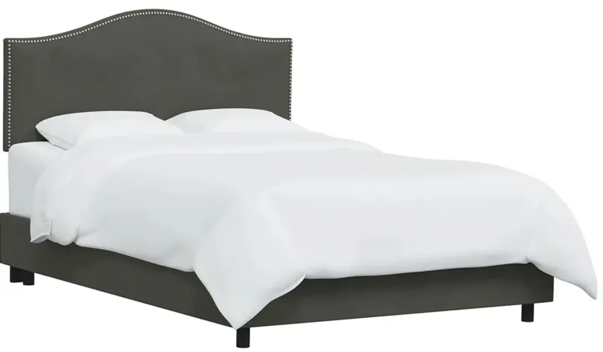 Alexander Bed in Velvet Pewter by Skyline