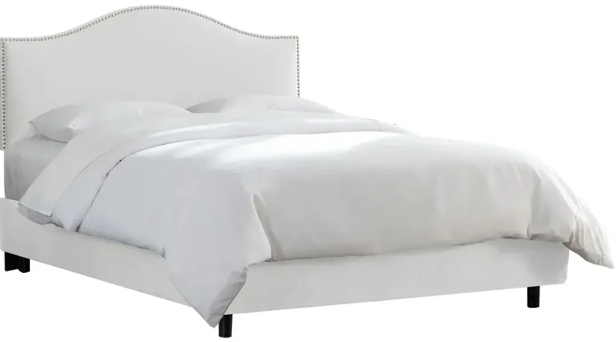 Alexander Bed in Velvet White by Skyline