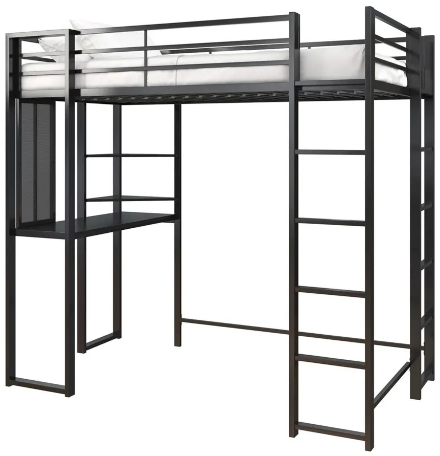 Abode Twin Loft Bed in Black by DOREL HOME FURNISHINGS