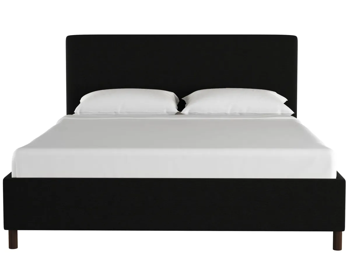 Valerie Platform Bed in Linen Black by Skyline