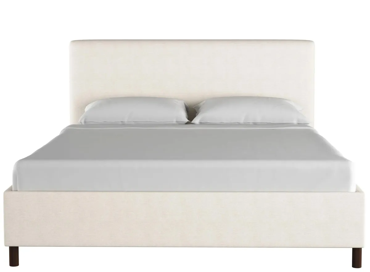 Valerie Platform Bed in Linen Talc by Skyline