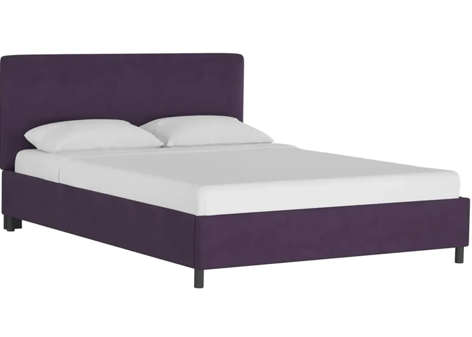 Valerie Platform Bed in Velvet Aubergine by Skyline