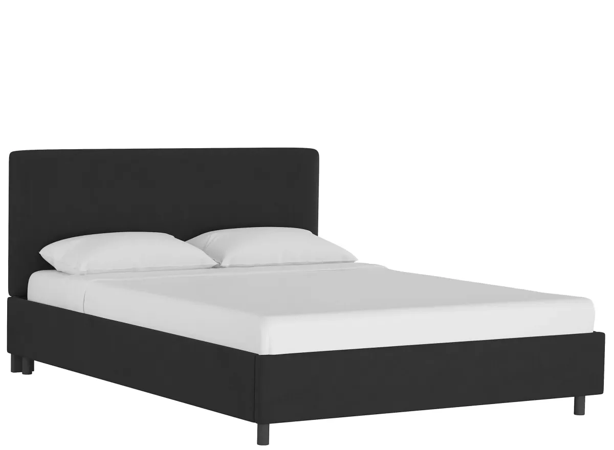 Valerie Platform Bed in Velvet Black by Skyline