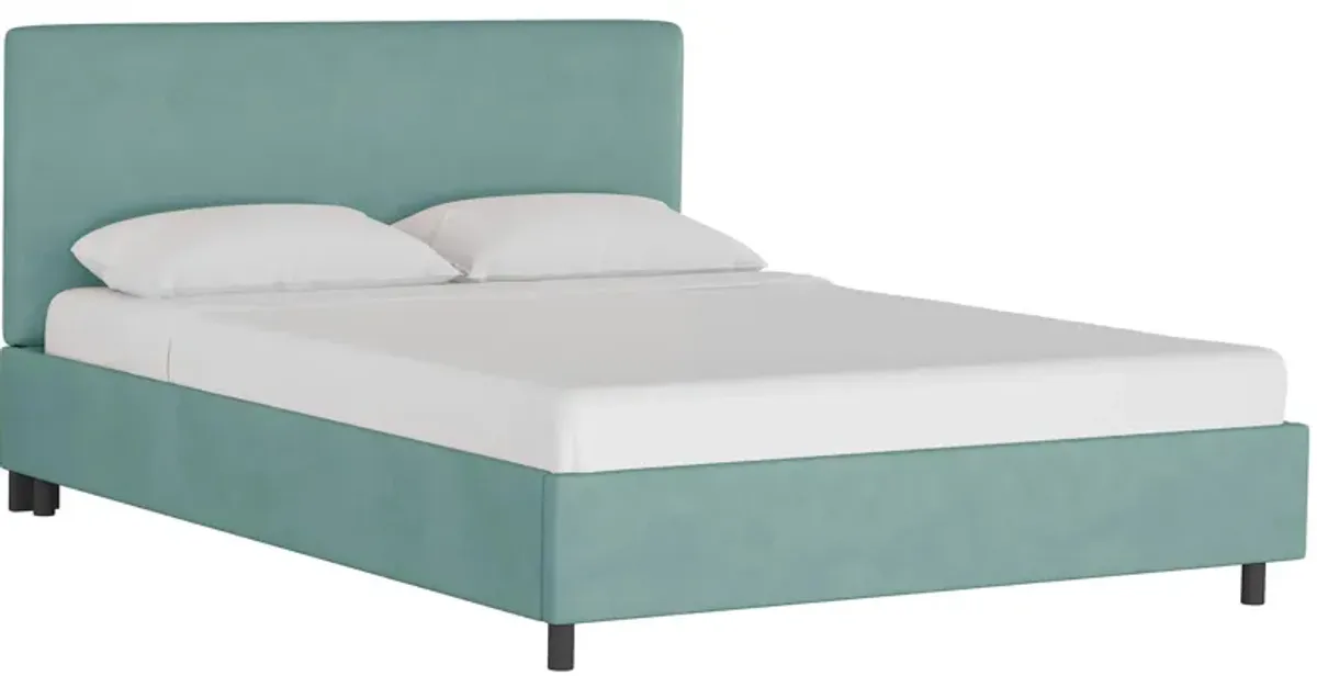 Valerie Platform Bed in Velvet Caribbean by Skyline